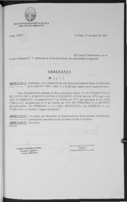 Ordenanza n° 9271 de 2001