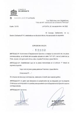 Ordenanza nº 12332 de 2022