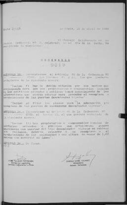 Ordenanza n° 9019 de 1999