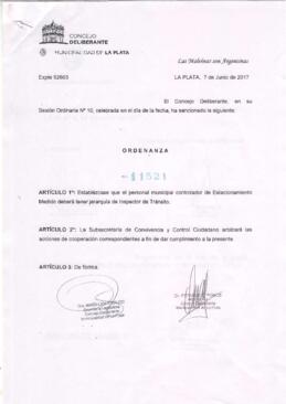 Ordenanza nº 11521 de 2017