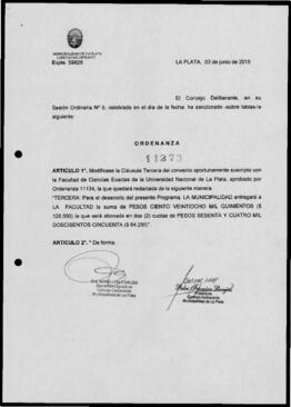 Ordenanza n° 11273 de 2015