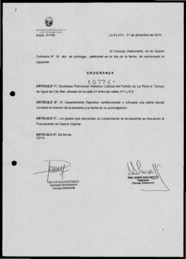 Ordenanza n° 10774 de 2010