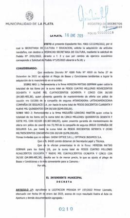 Decreto nº 210 de 2023, GARRO, Julio cesar