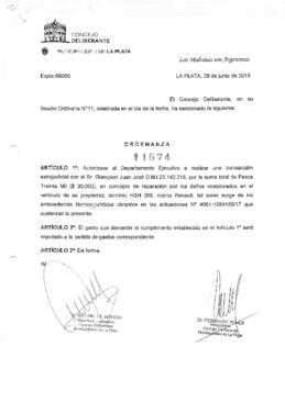 Ordenanza nº 11674 de 2018