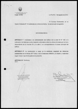 Ordenanza n° 10929 de 2012