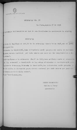 Ordenanza n° 78 de 1926