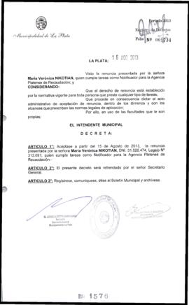 Decreto n° 1576 de 2013, Bruera, Oscar Pablo