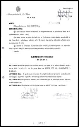 Decreto n° 1690 de 2013, Bruera, Oscar Pablo