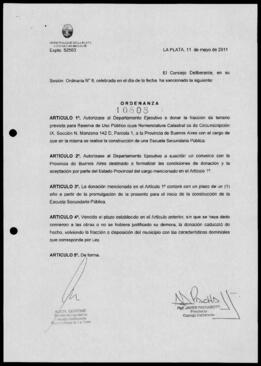 Ordenanza n° 10808 de 2011