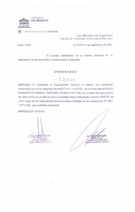 Ordenanza nº 12301 de 2022