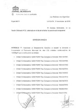 Ordenanza nº 11726 de 2018