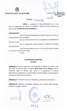 Decreto nº 789 de 2024, ALAK, Julio Cesar