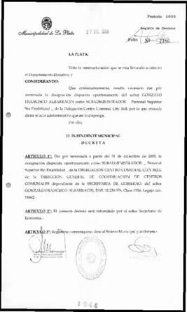 Decreto n° 1944 de 2005, Alak, Julio Cesar