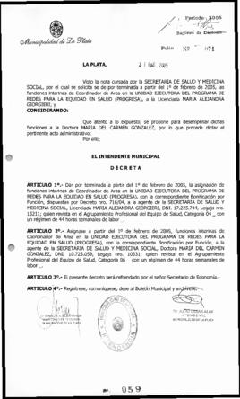 Decreto n° 59 de 2005, Alak, Julio Cesar