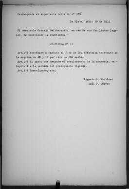 Ordenanza n° 72 de 1933