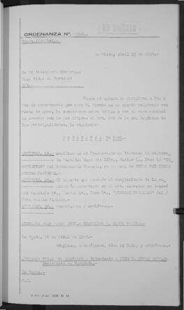 Ordenanza n° 1356 de 1949