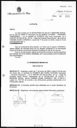 Decreto n° 2000 de 2005, Alak, Julio Cesar