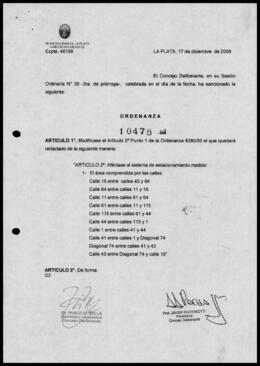 Ordenanza n° 10478 de 2008