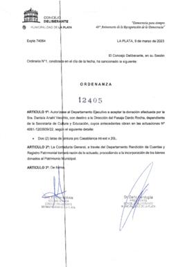 Ordenanza nº 12405 de 2023