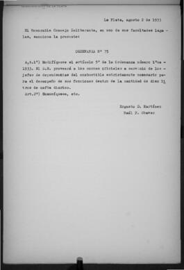Ordenanza n° 75 de 1933