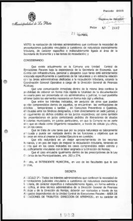 Decreto n° 1982 de 2005, Alak, Julio Cesar
