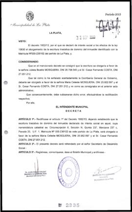 Decreto n° 2335 de 2013, Bruera, Oscar Pablo