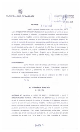Decreto nº 453 de 2021, GARRO, Julio cesar