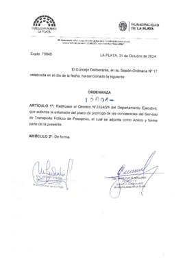 Ordenanza nº 12604 de 2024