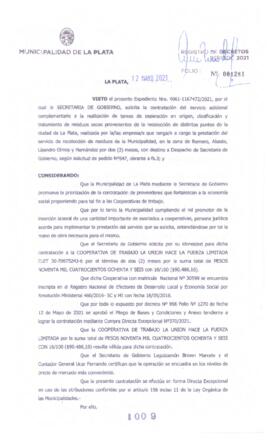 Decreto nº 1009 de 2021, GARRO, Julio cesar