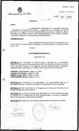 Decreto n° 1946 de 2005, Alak, Julio Cesar