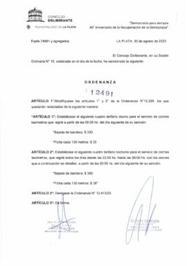 Ordenanza nº 12491 de 2023