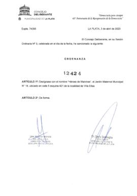 Ordenanza nº 12424 de 2023