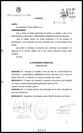 Decreto n° 2500 de 2013, Bruera, Oscar Pablo