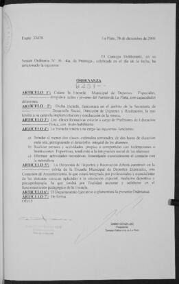 Ordenanza n° 9251 de 2000