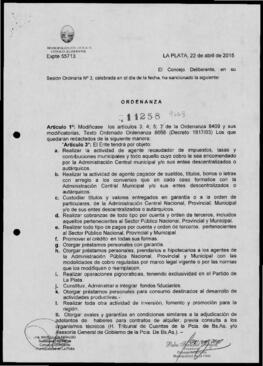 Ordenanza n° 11258 de 2015