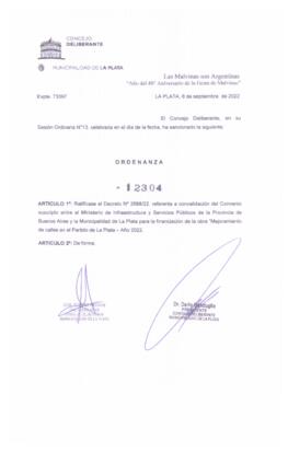 Ordenanza nº 12304 de 2022