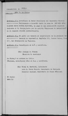 Ordenanza n° 1836 de 1949