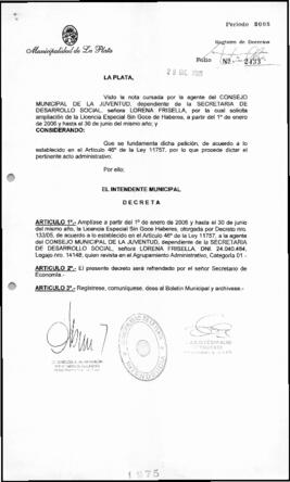 Decreto n° 1975 de 2005, Alak, Julio Cesar