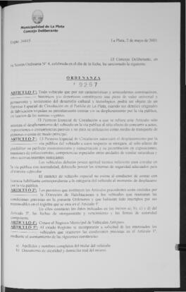 Ordenanza n° 9267 de 2001