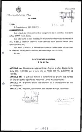 Decreto n° 1691 de 2013, Bruera, Oscar Pablo