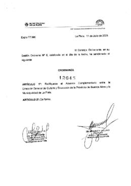 Ordenanza n° 12645 de 2025