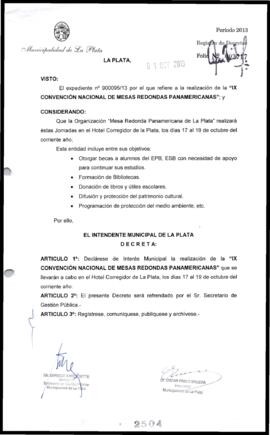 Decreto n° 2504 de 2013, Bruera, Oscar Pablo