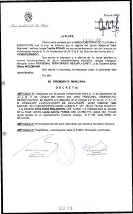 Decreto n° 2336 de 2013, Bruera, Oscar Pablo