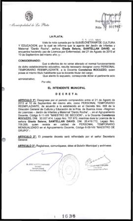 Decreto n° 1636 de 2013, Bruera, Oscar Pablo