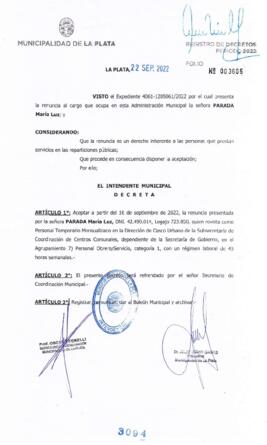 Decreto nº 3094 de 2022, GARRO, Julio cesar