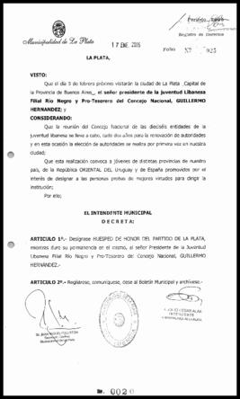 Decreto n° 20 de 2005, Alak, Julio Cesar