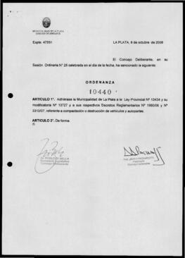 Ordenanza n° 10440 de 2008