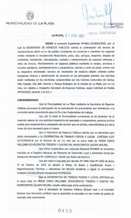 Decreto nº 463 de 2023, GARRO, Julio cesar