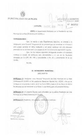 Decreto nº 3060 de 2021, GARRO, Julio cesar