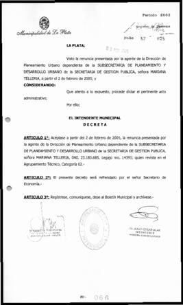 Decreto n° 66 de 2005, Alak, Julio Cesar
